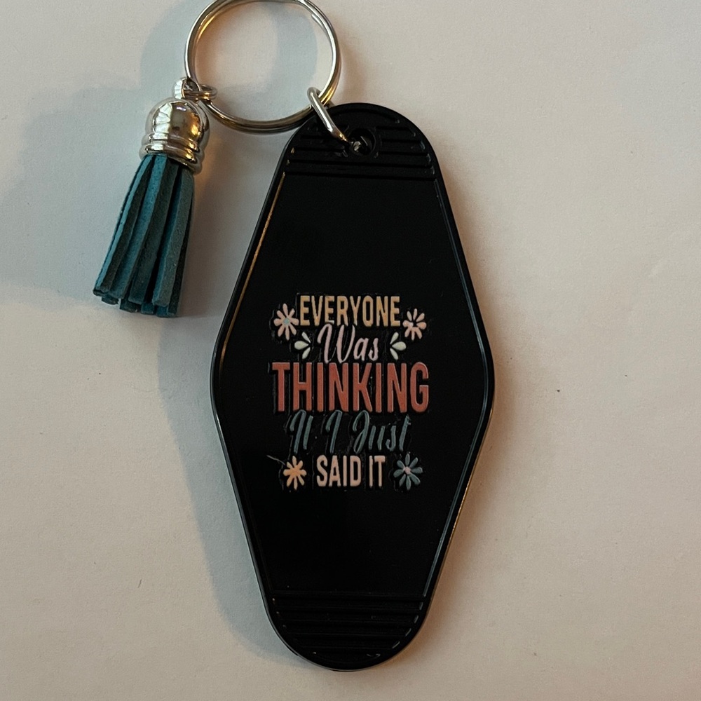 Chic Black Keychain with Tassel Accent